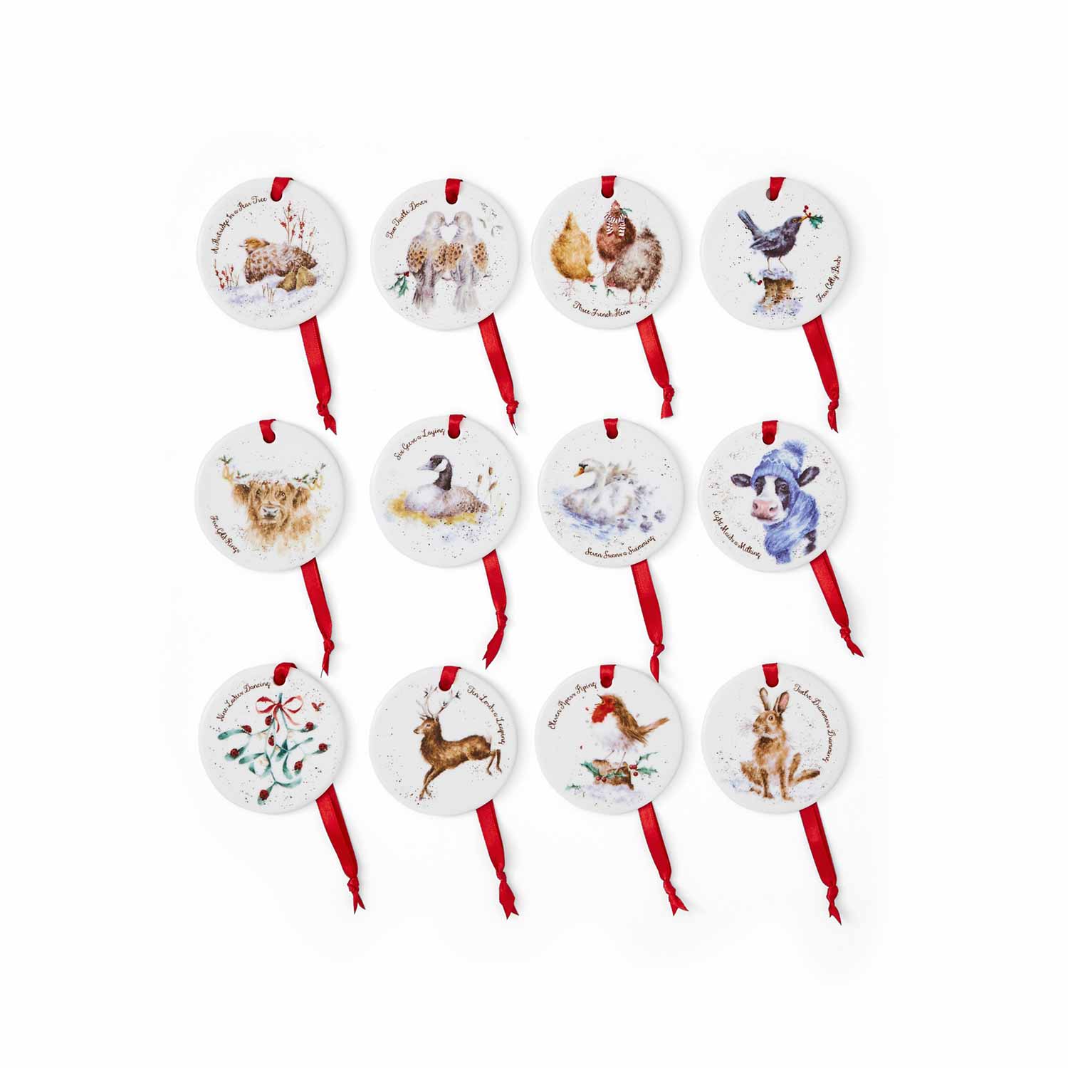 Wrendale Designs 12 Christmas Decorations image number null